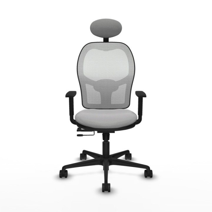 Jorquera traslack malla blanca bali gris claro brazos 1D base nailon cabecero fijo ruedas 65mm nailon