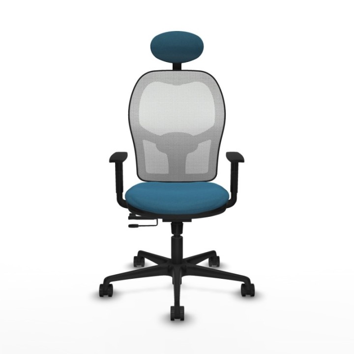 Jorquera traslack malla blanca bali verde petroleo brazos 1D base nailon cabecero fijo ruedas 65mm nailon