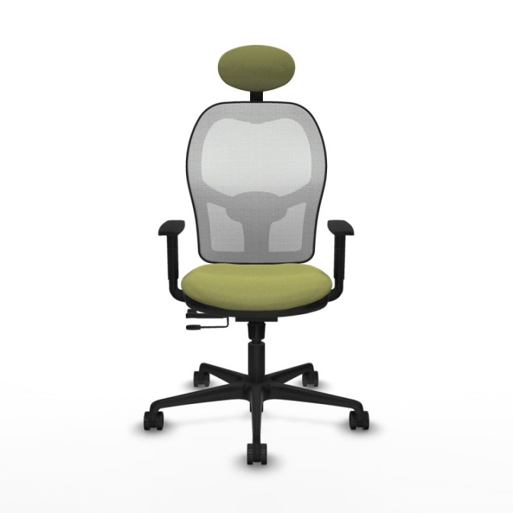 Jorquera traslack malla blanca bali verde oliva brazos 1D base nailon cabecero fijo ruedas 65mm nailon