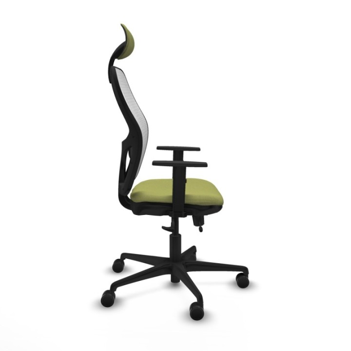 Jorquera traslack malla blanca bali verde oliva brazos 1D base nailon cabecero fijo ruedas 65mm nailon