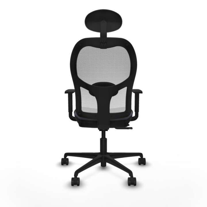 Jorquera traslack malla blanca bali gris oscuro brazos 1D base nailon cabecero fijo ruedas 65mm nailon