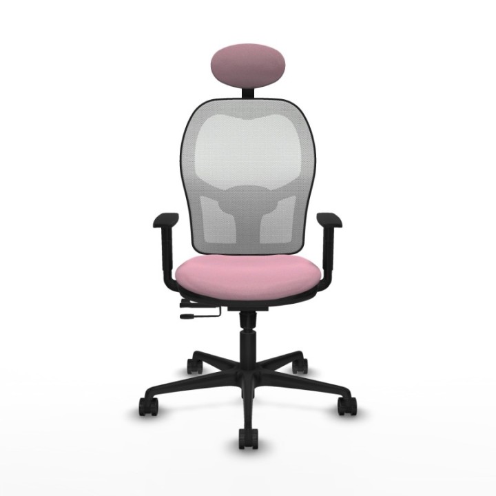 Jorquera traslack malla blanca bali rosa brazos 1D base nailon cabecero fijo ruedas 65mm nailon