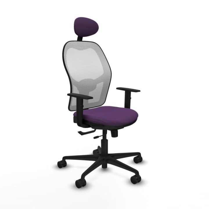 Jorquera traslack malla blanca bali morado brazos 1D base nailon cabecero fijo ruedas 65mm nailon