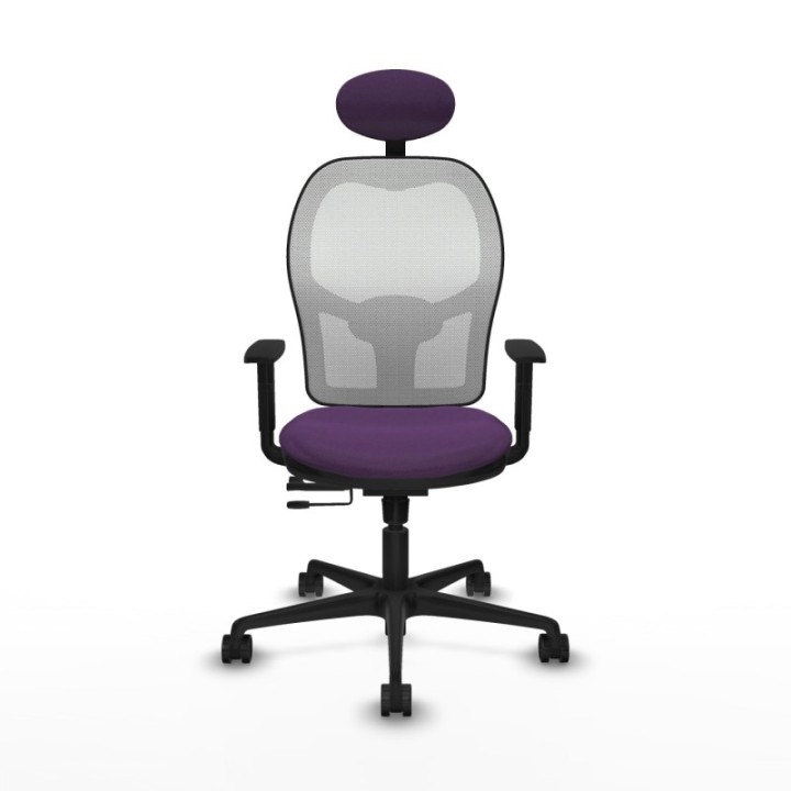 Jorquera traslack malla blanca bali morado brazos 1D base nailon cabecero fijo ruedas 65mm nailon