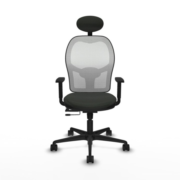 Jorquera traslack malla blanca bali negro brazos 1D base nailon cabecero fijo ruedas 65mm nailon