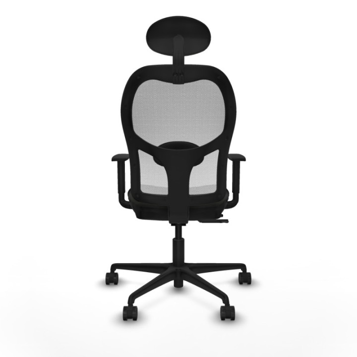 Jorquera traslack malla blanca bali negro brazos 1D base nailon cabecero fijo ruedas 65mm nailon