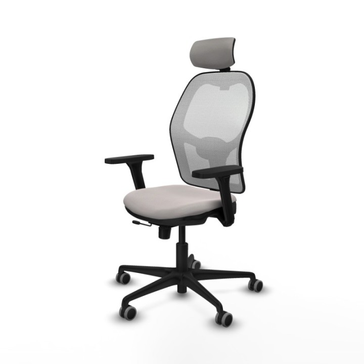 Jorquera traslack malla blanca similpiel blanco brazos 3D base nailon cabecero 2D ruedas 65mm engomada