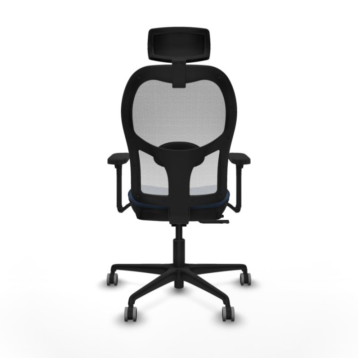 Jorquera traslack malla blanca similpiel azul marino brazos 3D base nailon cabecero 2D ruedas 65mm engomada