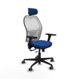 Jorquera traslack malla blanca similpiel azul brazos 3D base nailon cabecero 2D ruedas 65mm engomada