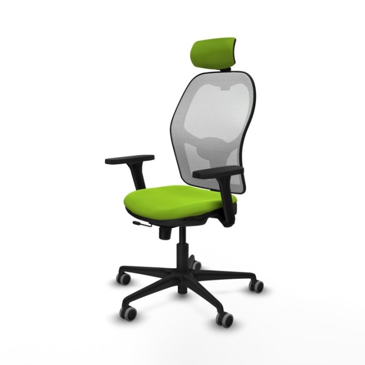 Jorquera traslack malla blanca similpiel pistacho brazos 3D base nailon cabecero 2D ruedas 65mm engomada