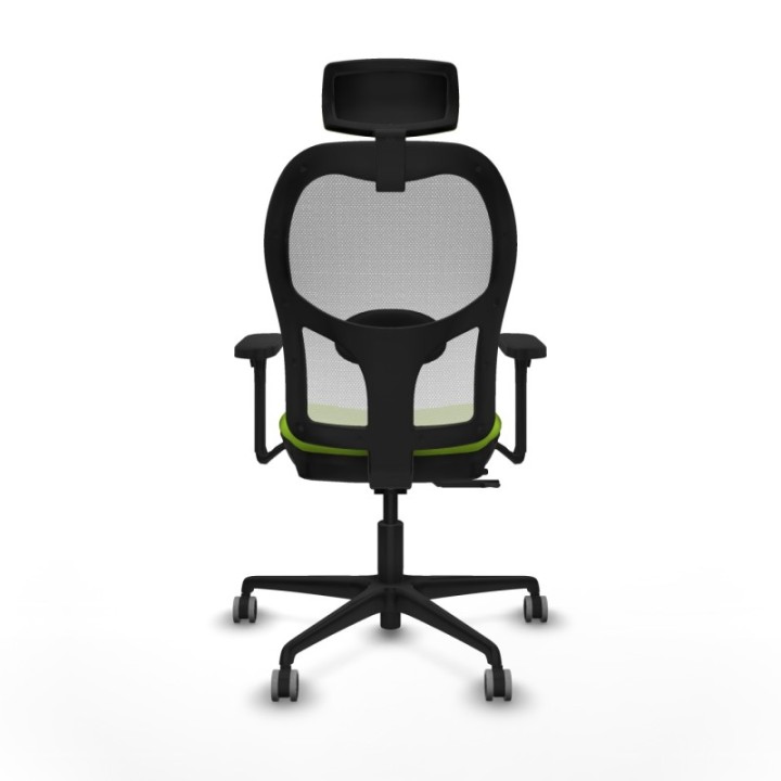 Jorquera traslack malla blanca similpiel pistacho brazos 3D base nailon cabecero 2D ruedas 65mm engomada