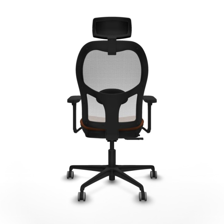 Jorquera traslack malla blanca similpiel marrón brazos 3D base nailon cabecero 2D ruedas 65mm engomada