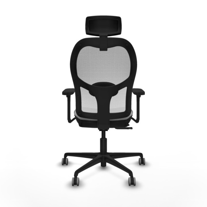 Jorquera traslack malla blanca similpiel gris claro brazos 3D base nailon cabecero 2D ruedas 65mm engomada