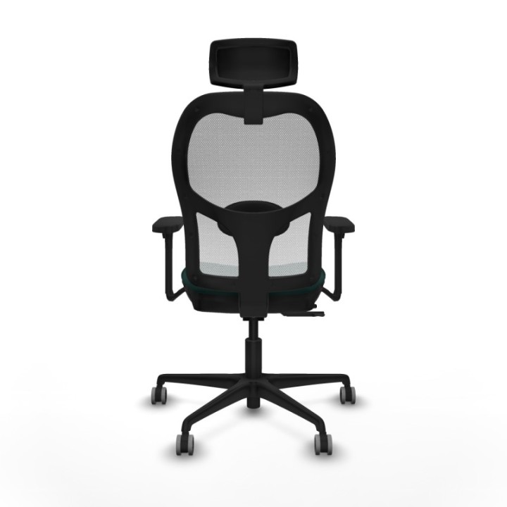 Jorquera traslack malla blanca similpiel verde botella brazos 3D base nailon cabecero 2D ruedas 65mm engomada