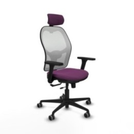 Jorquera traslack malla blanca similpiel morado brazos 3D base nailon cabecero 2D ruedas 65mm engomada