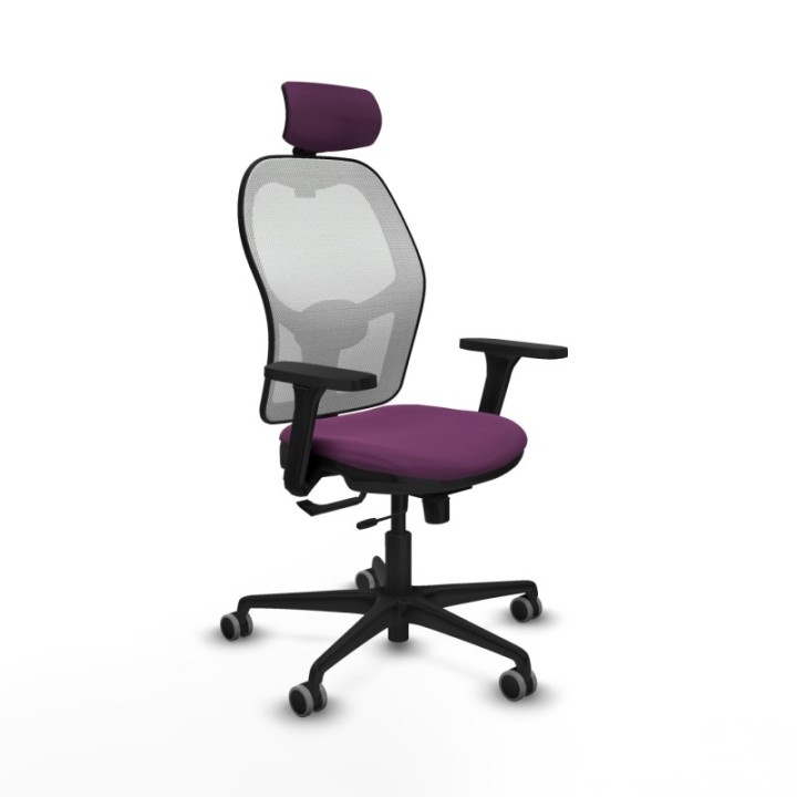 Jorquera traslack malla blanca similpiel morado brazos 3D base nailon cabecero 2D ruedas 65mm engomada