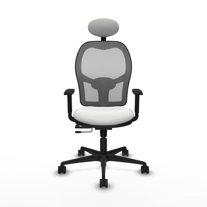 Jorquera traslack malla gris bali blanco brazos 1D base nailon cabecero fijo ruedas 65mm nailon