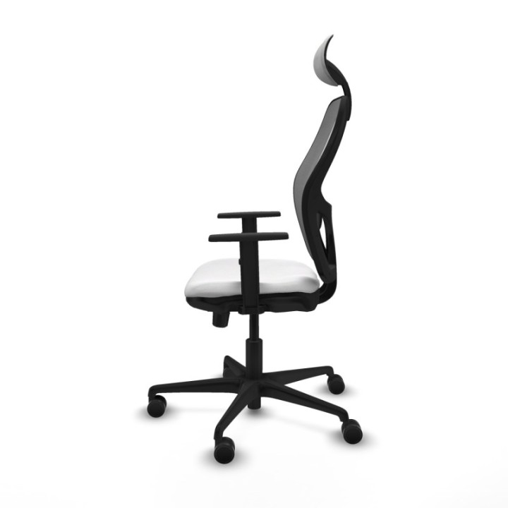 Jorquera traslack malla gris bali blanco brazos 1D base nailon cabecero fijo ruedas 65mm nailon