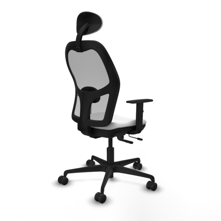 Jorquera traslack malla gris bali blanco brazos 1D base nailon cabecero fijo ruedas 65mm nailon