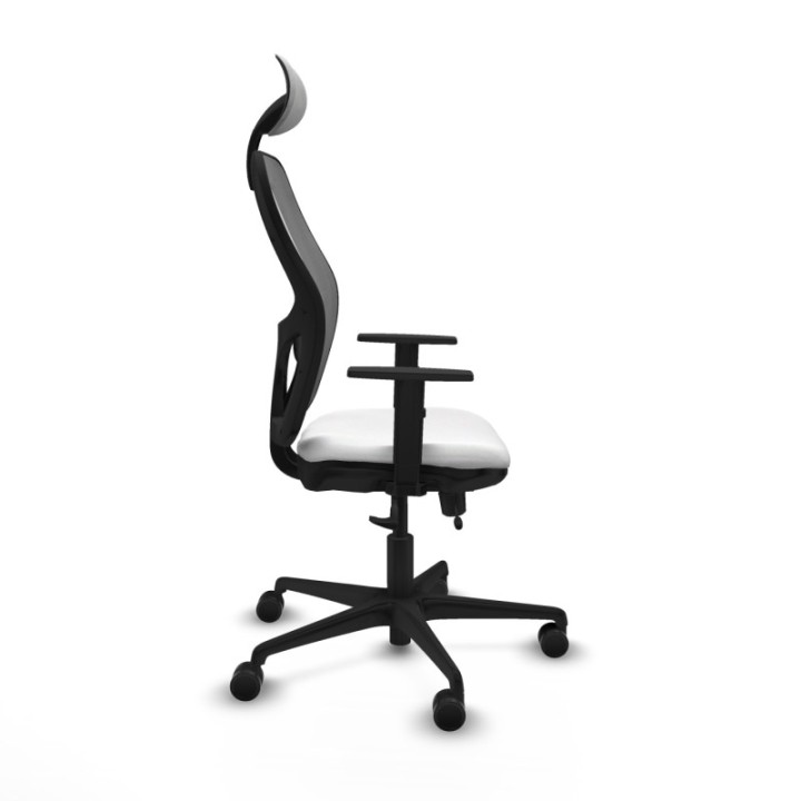 Jorquera traslack malla gris bali blanco brazos 1D base nailon cabecero fijo ruedas 65mm nailon