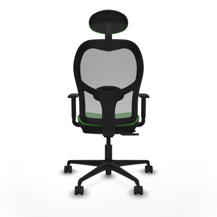 Jorquera traslack malla gris bali verde brazos 1D base nailon cabecero fijo ruedas 65mm nailon