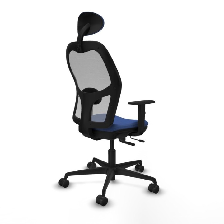 Jorquera traslack malla gris bali azul marino brazos 1D base nailon cabecero fijo ruedas 65mm nailon