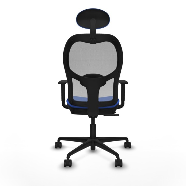 Jorquera traslack malla gris bali azul brazos 1D base nailon cabecero fijo ruedas 65mm nailon