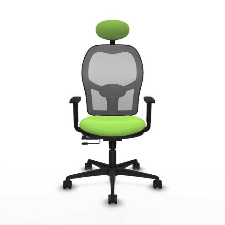 Jorquera traslack malla gris bali pistacho brazos 1D base nailon cabecero fijo ruedas 65mm nailon