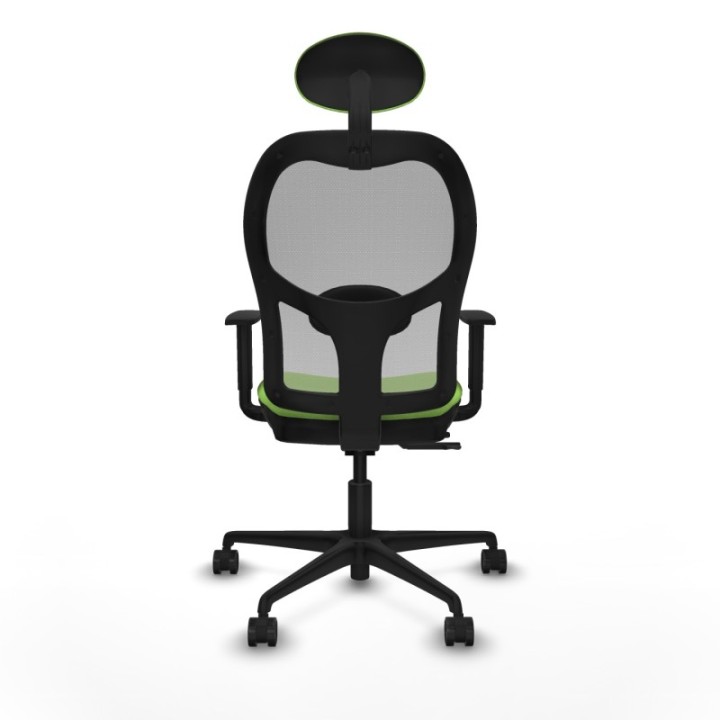 Jorquera traslack malla gris bali pistacho brazos 1D base nailon cabecero fijo ruedas 65mm nailon