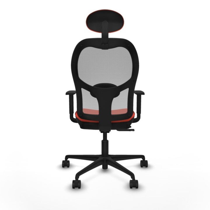 Jorquera traslack malla gris bali naranja oscuro brazos 1D base nailon cabecero fijo ruedas 65mm nailon