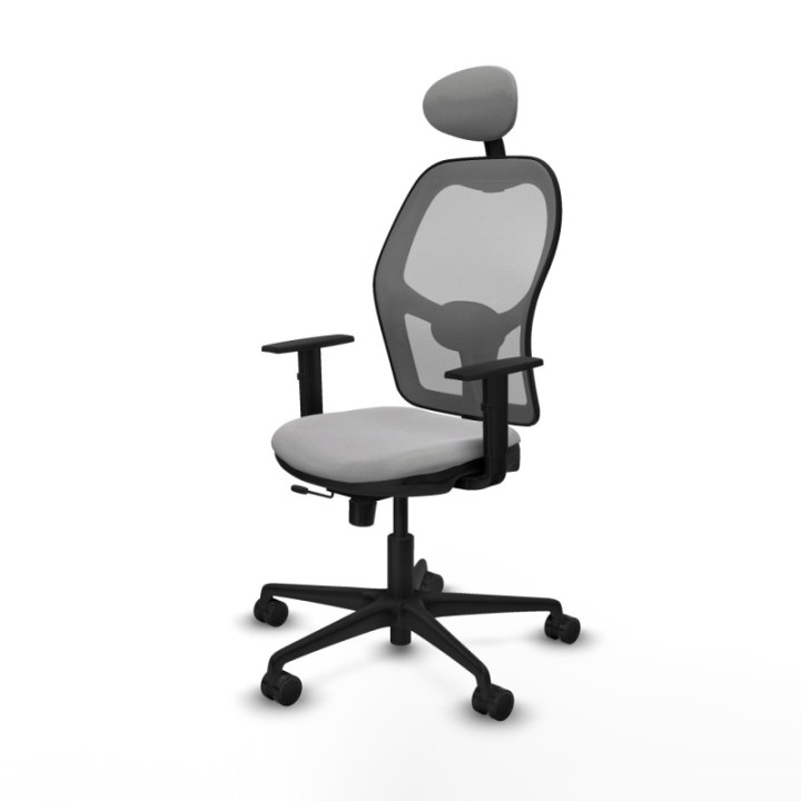 Jorquera traslack malla gris bali gris claro brazos 1D base nailon cabecero fijo ruedas 65mm nailon