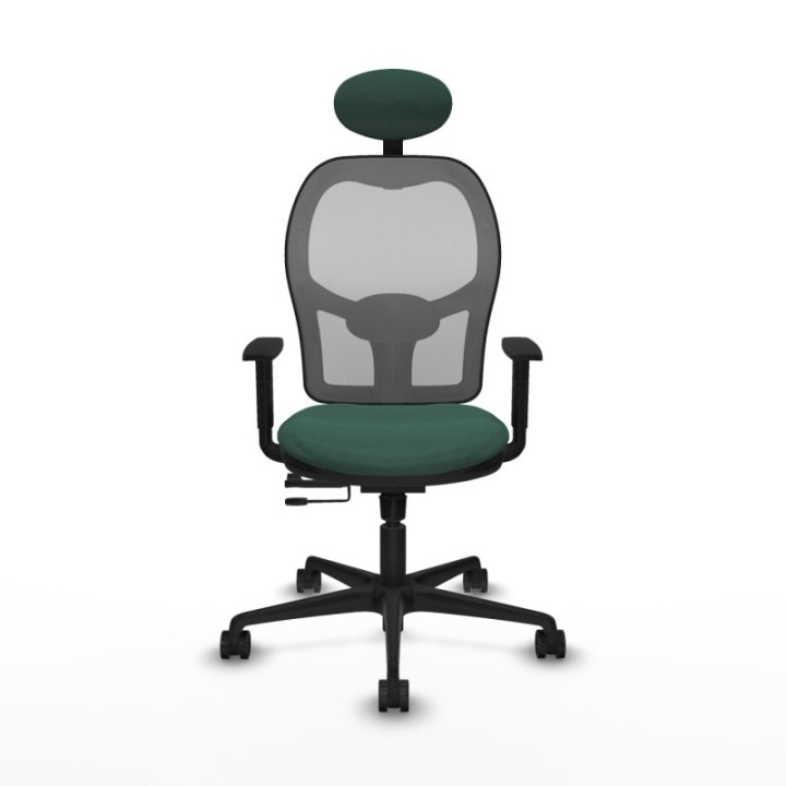 Jorquera traslack malla gris bali verde botella brazos 1D base nailon cabecero fijo ruedas 65mm nailon