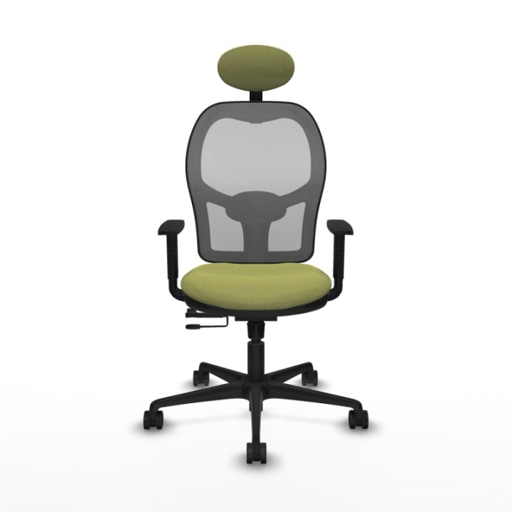 Jorquera traslack malla gris bali verde oliva brazos 1D base nailon cabecero fijo ruedas 65mm nailon