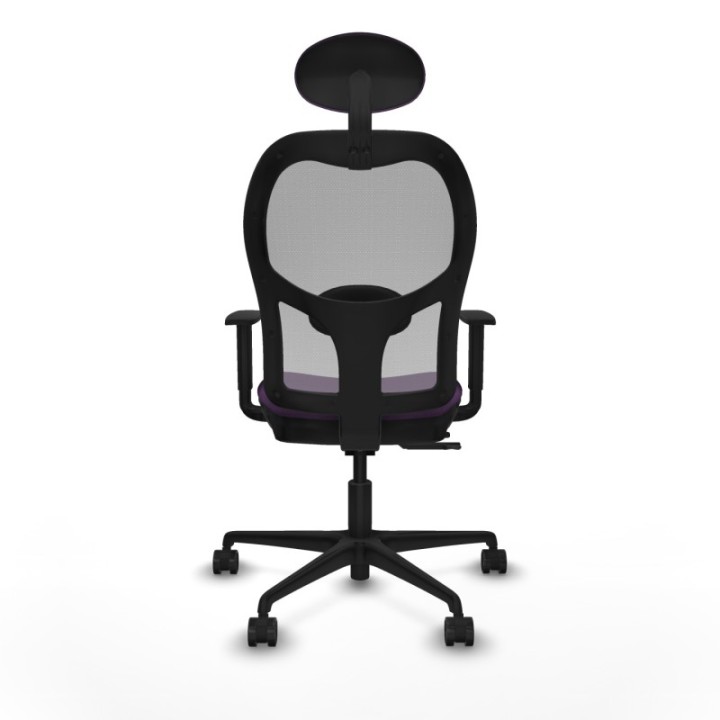 Jorquera traslack malla gris bali morado brazos 1D base nailon cabecero fijo ruedas 65mm nailon