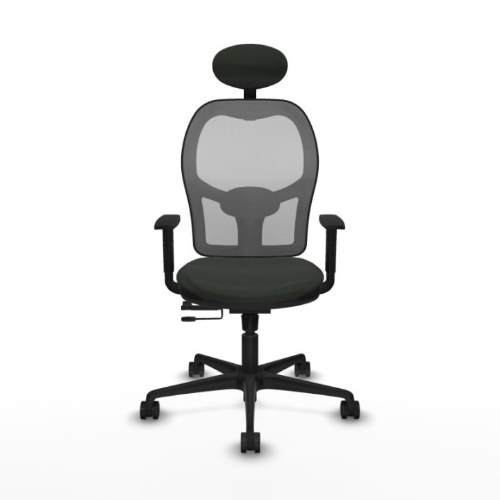 Jorquera traslack malla gris bali negro brazos 1D base nailon cabecero fijo ruedas 65mm nailon