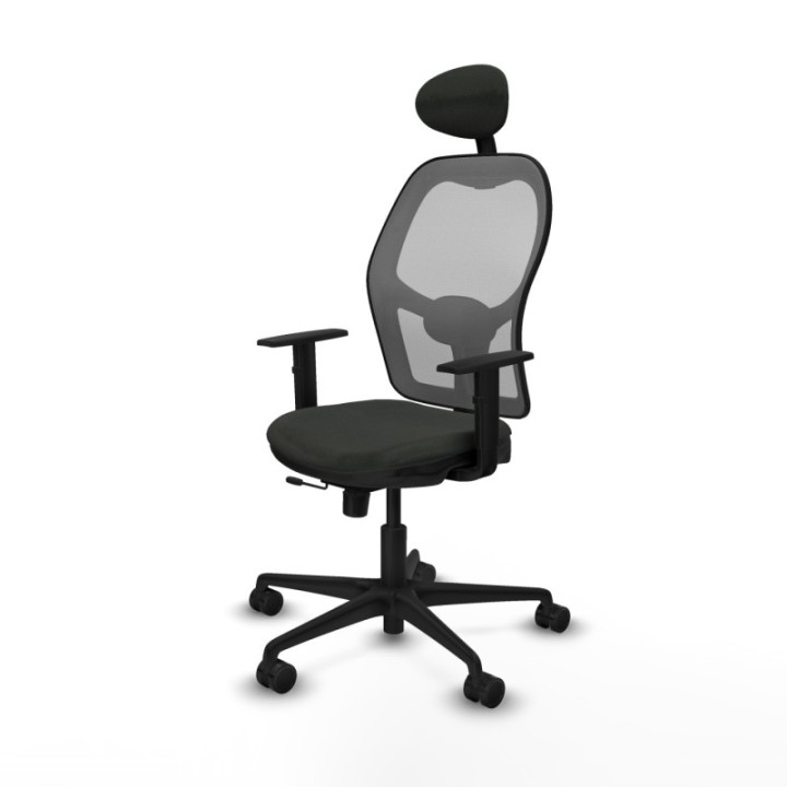 Jorquera traslack malla gris bali negro brazos 1D base nailon cabecero fijo ruedas 65mm nailon