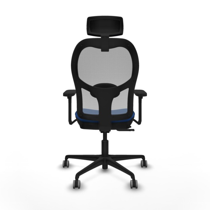 Jorquera traslack malla gris similpiel azul brazos 3D base nailon cabecero 2D ruedas 65mm engomada