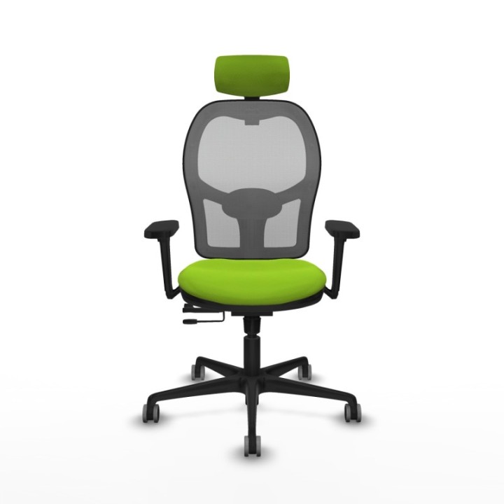 Jorquera traslack malla gris similpiel pistacho brazos 3D base nailon cabecero 2D ruedas 65mm engomada