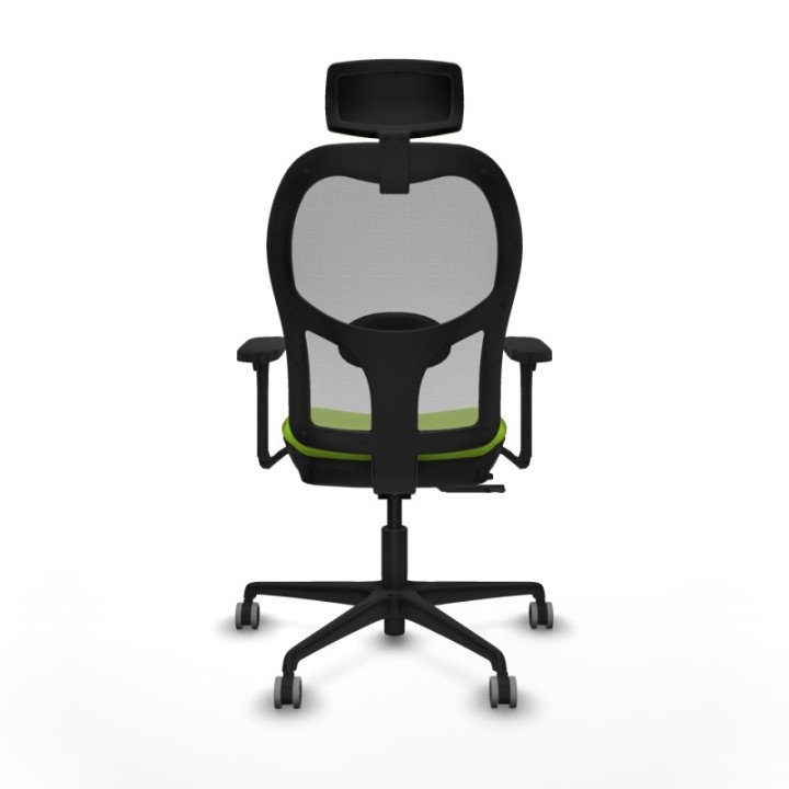 Jorquera traslack malla gris similpiel pistacho brazos 3D base nailon cabecero 2D ruedas 65mm engomada