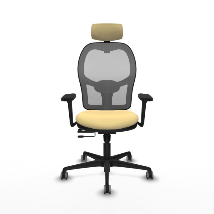 Jorquera traslack malla gris similpiel crema brazos 3D base nailon cabecero 2D ruedas 65mm engomada