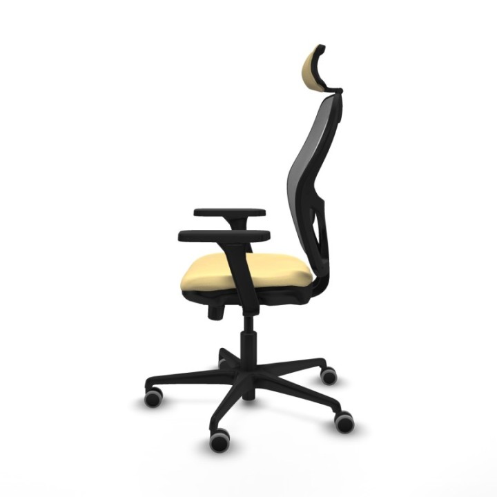 Jorquera traslack malla gris similpiel crema brazos 3D base nailon cabecero 2D ruedas 65mm engomada