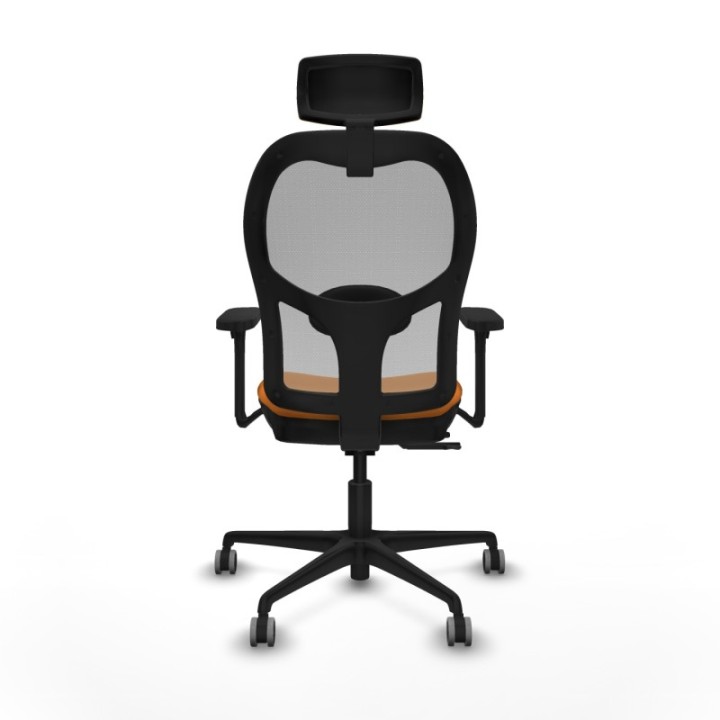 Jorquera traslack malla gris similpiel naranja brazos 3D base nailon cabecero 2D ruedas 65mm engomada