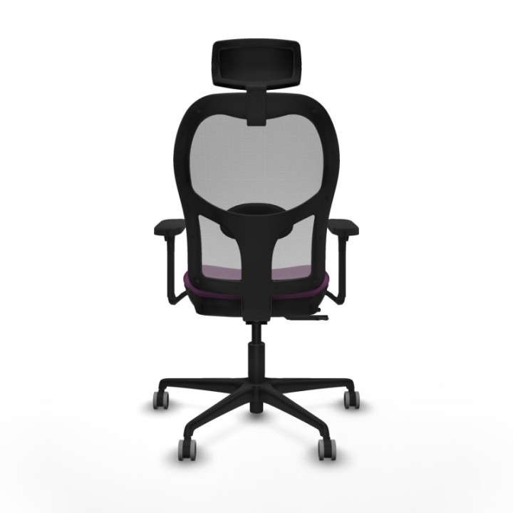 Jorquera traslack malla gris similpiel morado brazos 3D base nailon cabecero 2D ruedas 65mm engomada