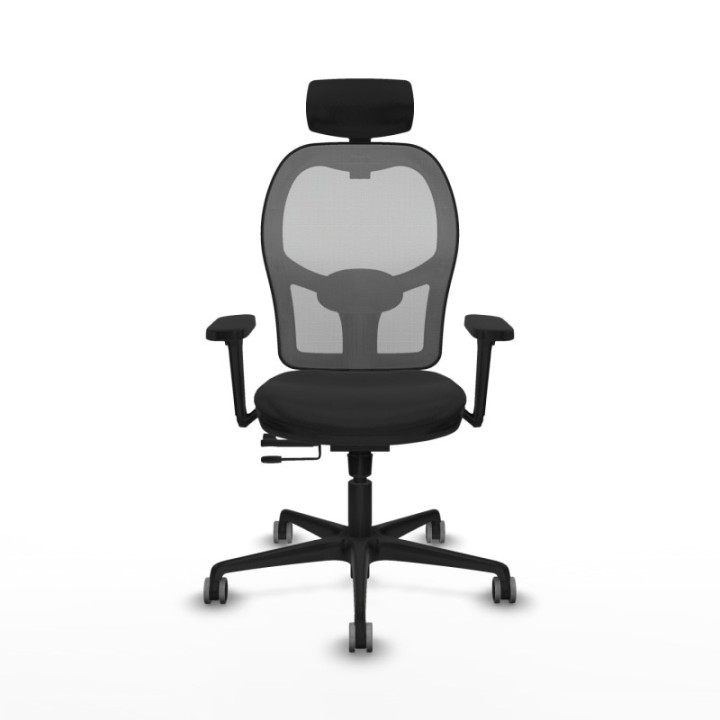 Jorquera traslack malla gris similpiel negro brazos 3D base nailon cabecero 2D ruedas 65mm engomada