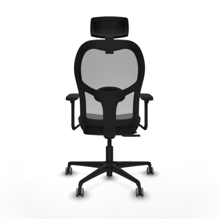 Jorquera traslack malla gris similpiel negro brazos 3D base nailon cabecero 2D ruedas 65mm engomada