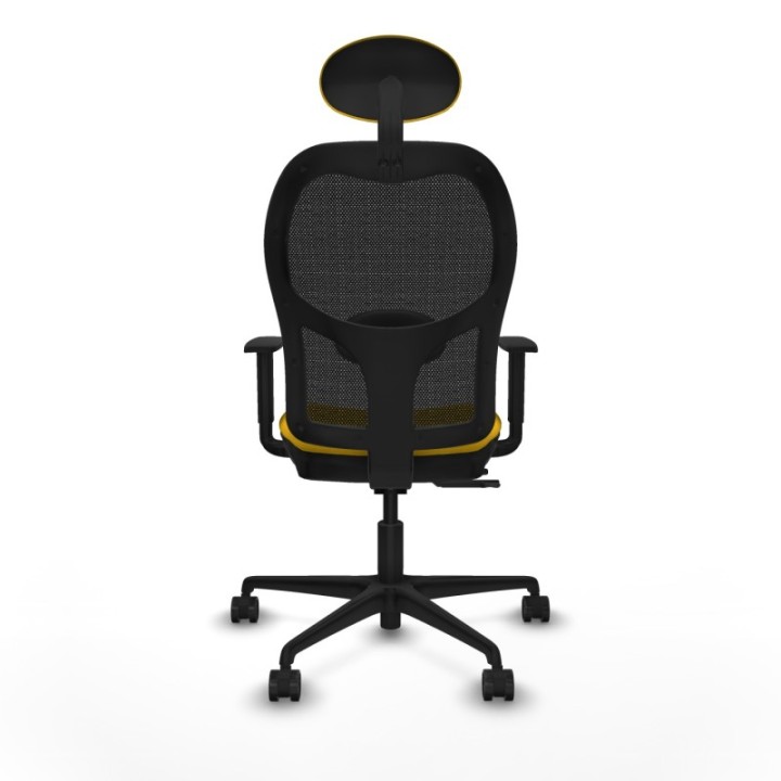 Jorquera traslack malla negra bali amarillo brazos 1D base nailon cabecero fijo ruedas 65mm nailon