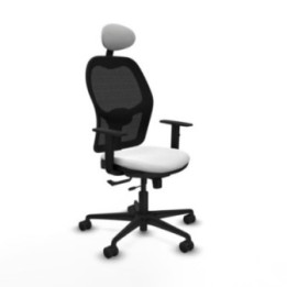 Jorquera traslack malla negra bali blanco brazos 1D base nailon cabecero fijo ruedas 65mm nailon