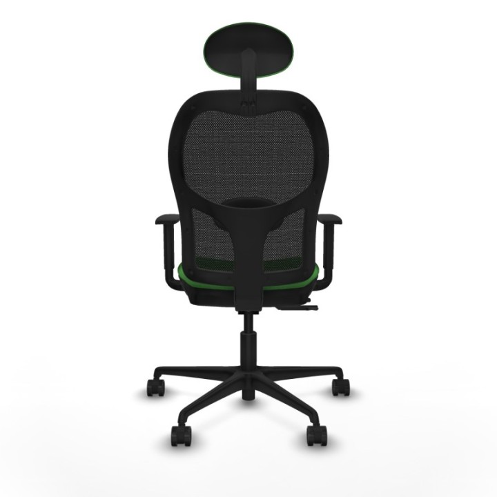 Jorquera traslack malla negra bali verde brazos 1D base nailon cabecero fijo ruedas 65mm nailon