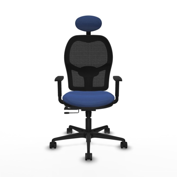 Jorquera traslack malla negra bali azul marino brazos 1D base nailon cabecero fijo ruedas 65mm nailon