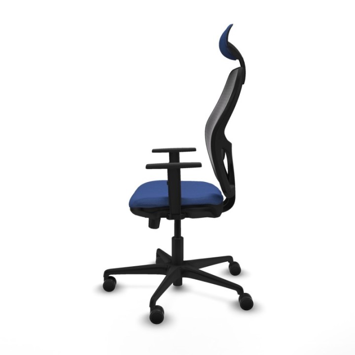 Jorquera traslack malla negra bali azul marino brazos 1D base nailon cabecero fijo ruedas 65mm nailon